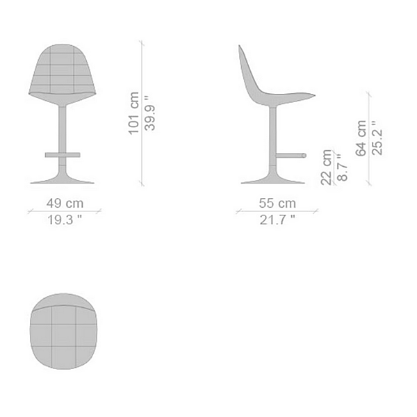 Fabric barstool with footrest CASSINA Caprice factory CASSINA from Italy. Foto №7