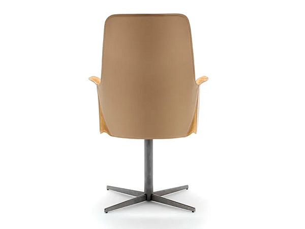 Tall Leather Chair with Armrests FASEM Electa 4 Spoke Base ELECTA TALL BC factory FASEM from Italy. Foto №5