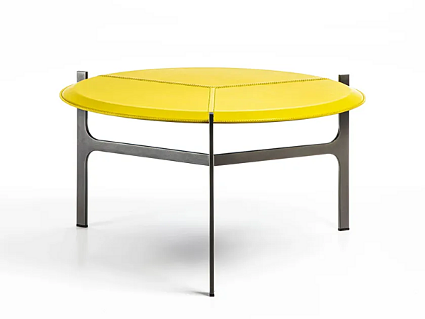 Round Tanned Leather Coffee Table Enrico Pellizzoni Sydney factory ENRICO  PELLIZZONI from Italy. Foto №3