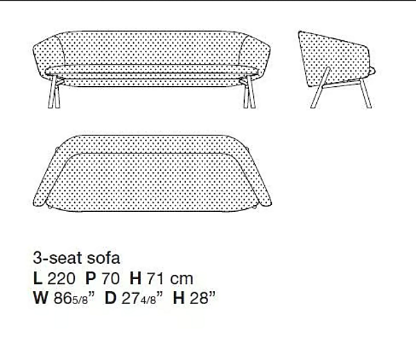 Garden Sofa with Soft Backrest Sunbrella Kristalia Tuile factory Kristalia from Italy. Foto №12