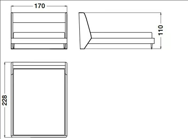 Leather double bed with upholstered headboard CPRN HOMOOD Sesto Senso S500, S501, S502 factory CPRN HOMOOD from Italy. Foto №5