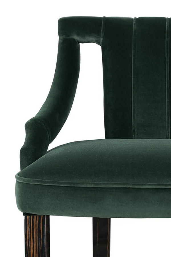 High upholstered velvet stool with armrests BRABBU Cayo Stool factory BRABBU from Italy. Foto №3