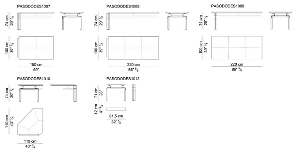 Modular Meeting Table Covered in Tanned Leather i 4 Mariani Paso Doble factory i 4 Mariani from Italy. Foto №4