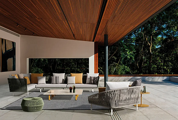 Modular 2-Seater Garden Sofa with Fabric Upholstery KETTAL Bitta factory KETTAL from Italy. Foto №8