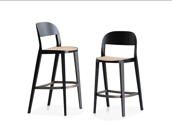 Stool with back made of Vienna straw and ash Potocco Minima 949 SC 949/SC factory POTOCCO from Italy. Foto №2