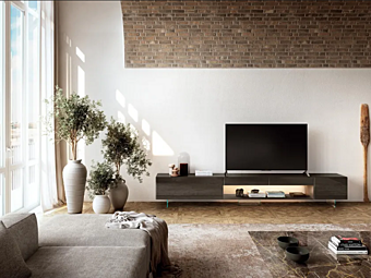 Glass TV Cabinet with Drawers LAGO 36E8 2146 2146 factory LAGO from Italy