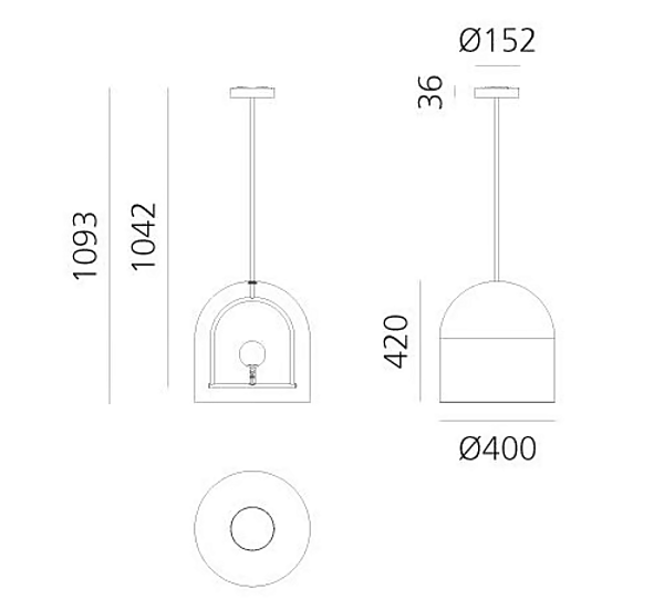 LED Pendant Lamp Yanzi Blown Glass Artemide 1103010A factory Artemide from Italy. Foto №5