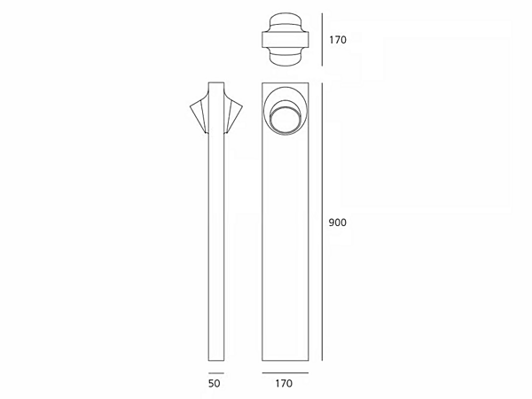 LED Bollard Light in Die-Cast Aluminium Ciclope by Artemide factory Artemide from Italy. Foto №6