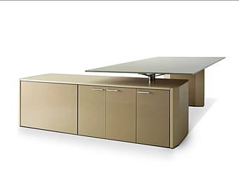 L-shaped wooden executive desk with drawers I 4 Mariani Symetria