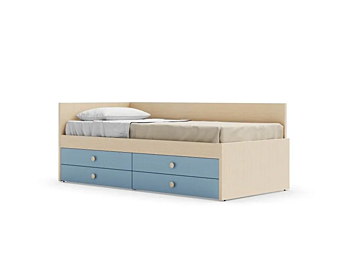 Equipped bed with upholstered back Nidi Nuk factory nidi from Italy