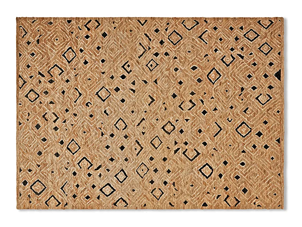 Handmade jute rug with geometric patterns CASSINA Tenere Policromo factory CASSINA from Italy. Foto №1