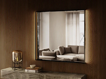 Wall Mounted Mirror with Integrated Lighting Glass LAGO 1449 factory LAGO from Italy