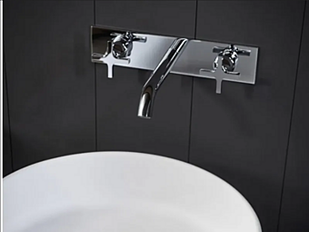 Wall Mounted Brass Washbasin Tap AGAPE Memory 3 Hole factory Agape from Italy