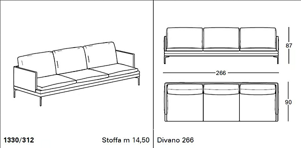 Leather sofa with upholstered back ZANOTTA William 1330 factory ZANOTTA from Italy. Foto №22