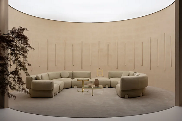 Sectional fabric sofa Simposio Saba Italia factory SABA from Italy. Foto №14