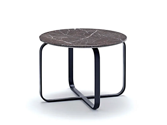 Low round coffee table in steel Mezze by FASEM