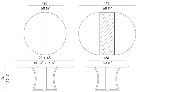 Extending round table in wood Grace 834 Potocco 834/TC1 factory POTOCCO from Italy. Foto №5
