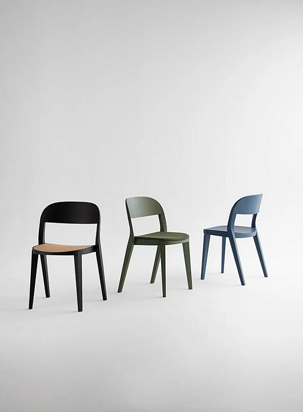 Stackable wooden chair with Vienna straw Potocco Minima 949 C 949/C factory POTOCCO from Italy. Foto №7