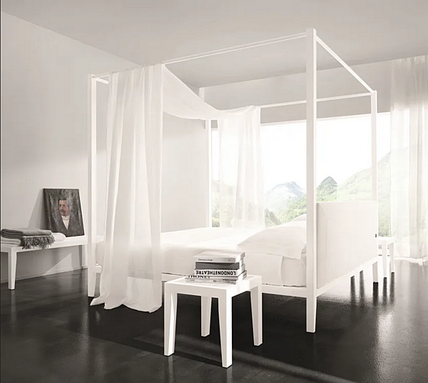 Aluminium double bed with upholstered headboard Duomo Design Lera factory Duomo Design from Italy. Foto №2