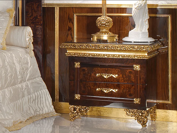 Rectangular bedside table with drawers A.R. Arredamenti Grand Royal 486 factory A.R.ARREDAMENTI SRL from Italy. Foto №1