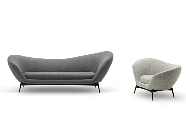 Fabric armchair with armrests Saba Oltremare factory SABA from Italy. Foto №3