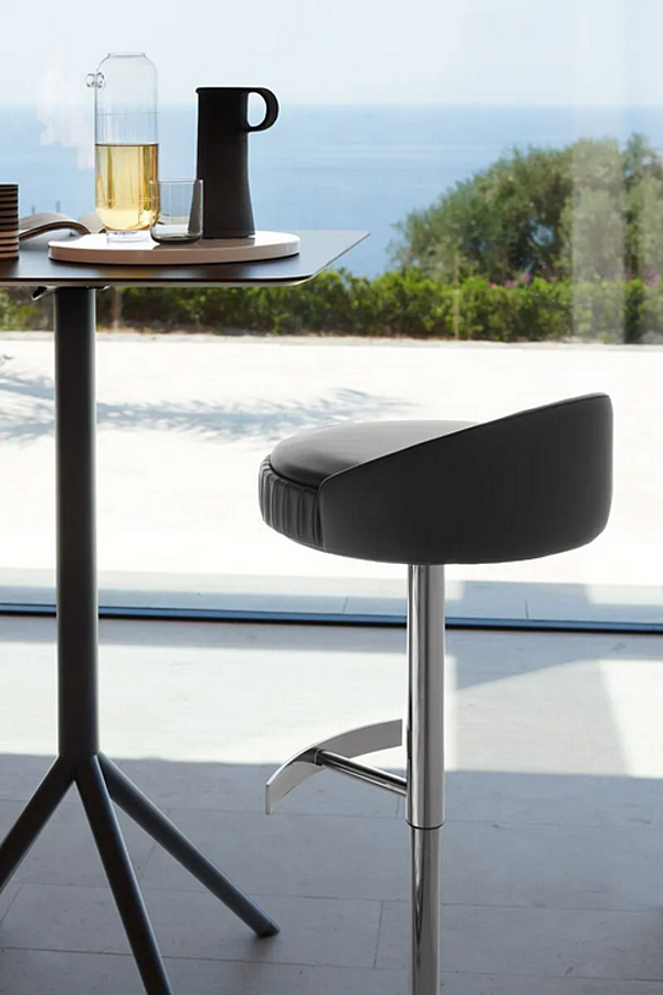 Swivel leather stool with gas lift Potocco Plisse 929 A Gas 929/A-GAS factory POTOCCO from Italy. Foto №3