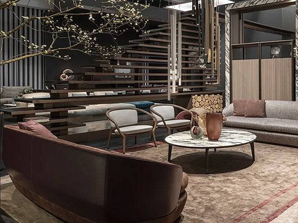Upholstered fabric armchair with armrests GIORGETTI Pamina 53440 factory GIORGETTI from Italy. Foto №5