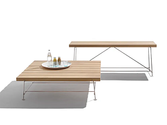 Low Iroko Coffee Table Any Day Outdoor FLEXFORM factory FLEXFORM from Italy
