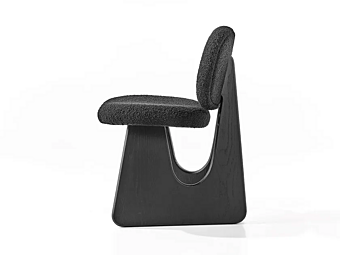 Upholstered wooden chair with sled base Twig Nature Design