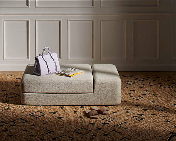 Handmade jute rug with geometric patterns CASSINA Tenere Policromo factory CASSINA from Italy. Foto №3