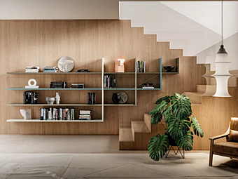 Sectional bookcase in wood LAGO Lagolinea 1227 Sectional bookcase in wood LAGO Lagolinea 1227 factory LAGO from Italy