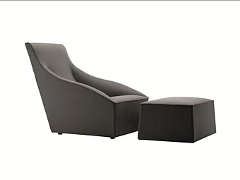Armchair with armrests upholstered in fabric Molteni & C Doda