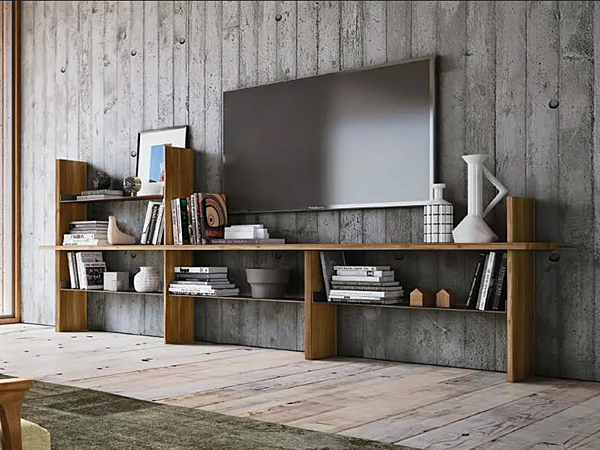 Open walnut bookcase DALE Capanna S 151 factory DALE from Italy. Foto №2
