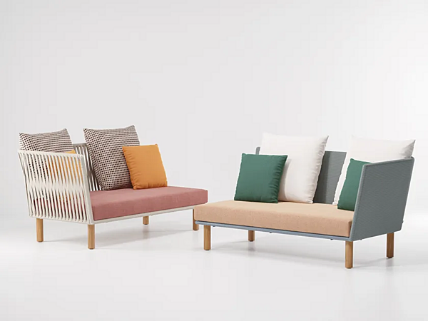 Modular 2-Seater Garden Sofa with Fabric Upholstery KETTAL Bitta factory KETTAL from Italy. Foto №2