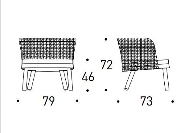 Garden armchair with armrests made of synthetic fibre VARASCHIN EMMA 23621 factory VARASCHIN from Italy. Foto №10