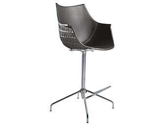 Swivel leather stool with back Driade Meridiana factory Driade from Italy