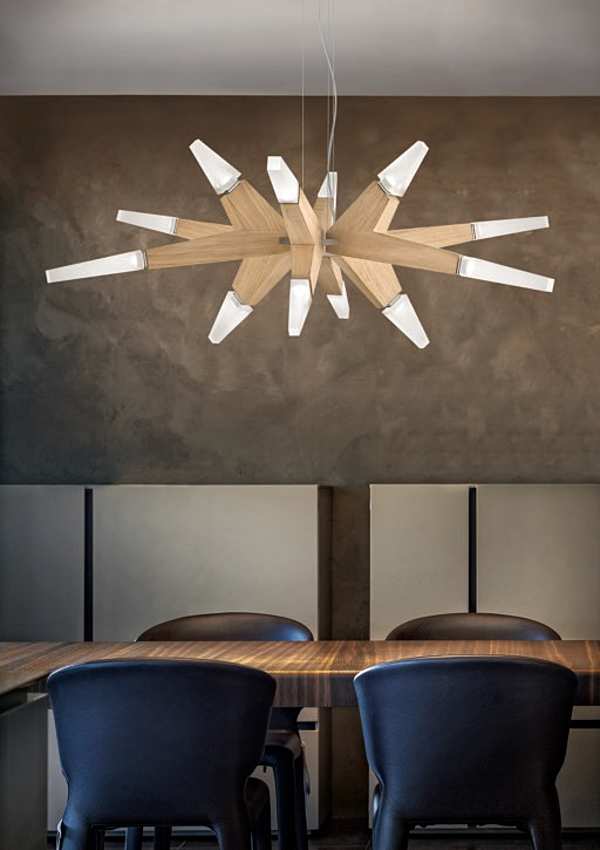 Chandelier MASIERO (EMME PI LIGHT) FLASHWOOD S12 90 factory MASIERO (EMME PI LIGHT) from Italy. Foto №1