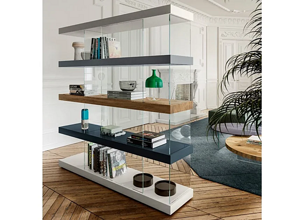 Sectional bookcase in wood LAGO AIR 0559 factory LAGO from Italy. Foto №1