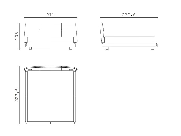 Double bed with upholstered headboard Jackie CPRN HOMOOD factory CPRN HOMOOD from Italy. Foto №2