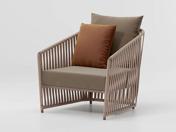 Upholstered fabric garden armchair with armrests KETTAL Bitta Lounge #7020045001 factory KETTAL from Italy. Foto №1