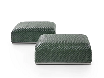 Tanned Leather Pouf FLEXFORM Carmen factory FLEXFORM from Italy