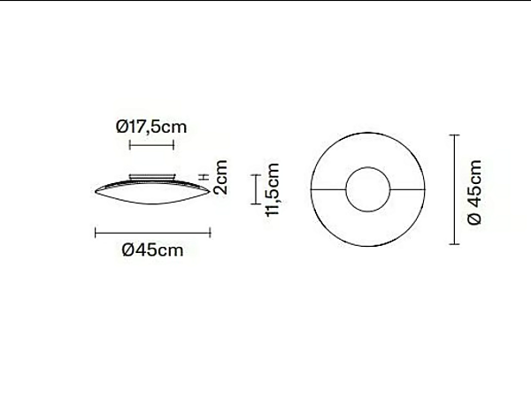 LED ceiling lamp made of blown glass Loop Fabbian factory Fabbian from Italy. Foto №6