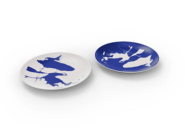 Set of 2 porcelain placeholder plates Neige CASSINA GNR CP 03 factory CASSINA from Italy. Foto №2