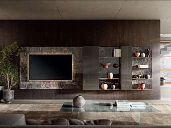Wall Mounted Glass TV Unit LAGO 36E8 2156 2156 factory LAGO from Italy