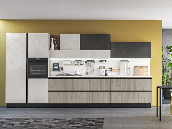Linear Fitted Kitchen Immagina Plus Neck 2 LUBE CUCINE factory LUBE CUCINE from Italy. Foto №1