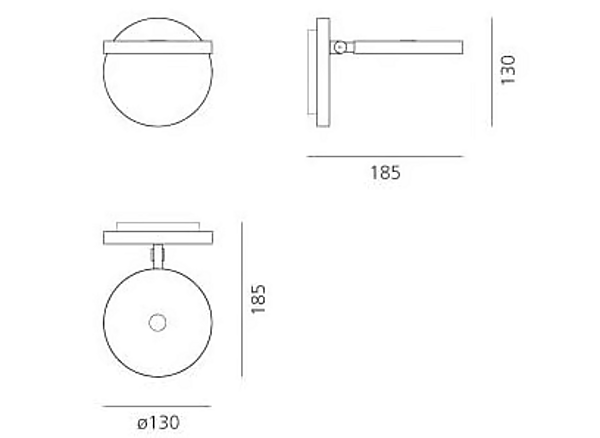 LED wall mounted spotlight powder coated aluminium Demetra Artemide factory Artemide from Italy. Foto №4