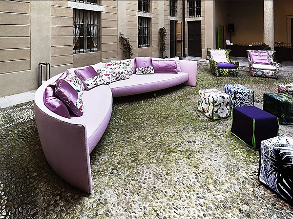 Sectional fabric sofa with soft back ERBA ITALIA Ibiza factory ERBA ITALIA from Italy. Foto №9