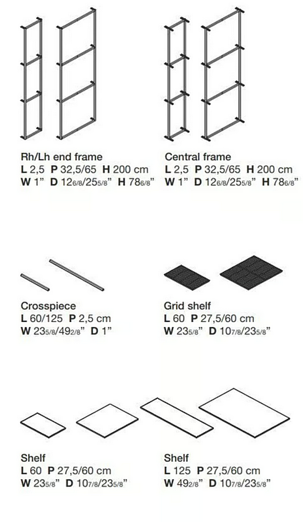 Open sectional metal shelving unit Kristalia Regoli factory Kristalia from Italy. Foto №15