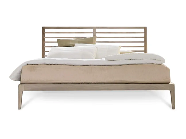 Wooden double bed with upholstered headboard DALE Essentia P 610 factory DALE from Italy. Foto №1