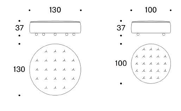Round fabric pouf with castors Saba Cookie factory SABA from Italy. Foto №4
